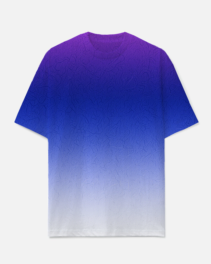 Big Men's Romantic Blue Gradient Outdoor Casual Short-Sleeved T-shirts