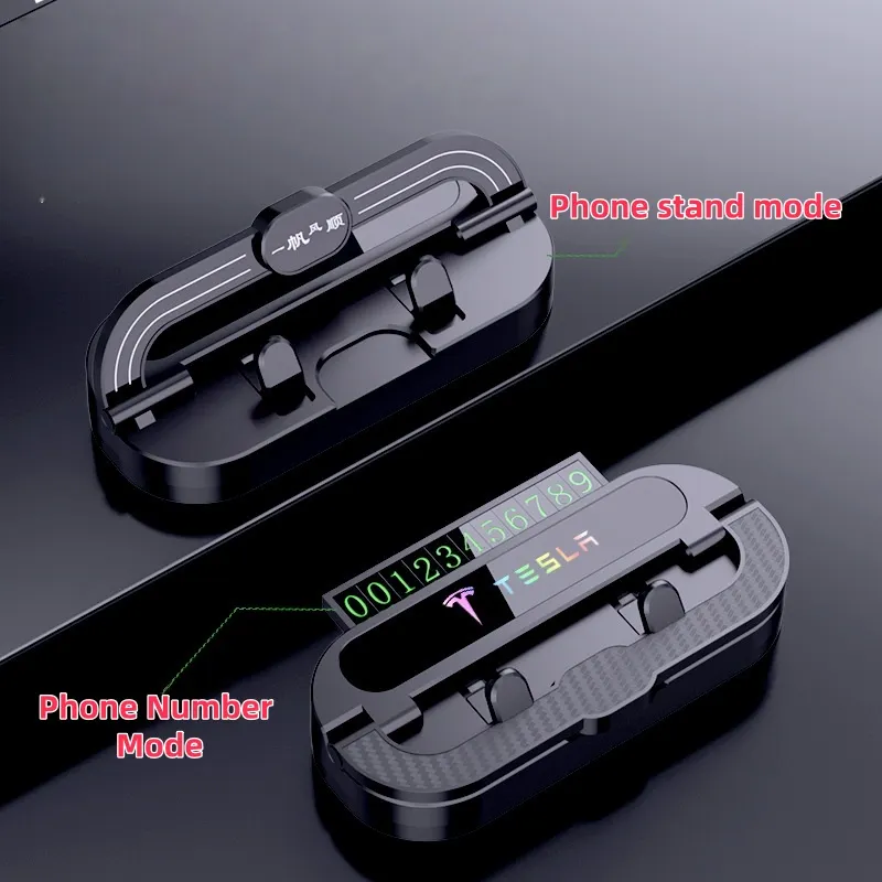 Car phone holder and parking number plate combo, creative multi-functional parking sign