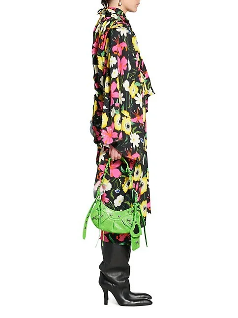 Balenciaga Le Cagole XS Shoulder Bag Crocodile Embossed