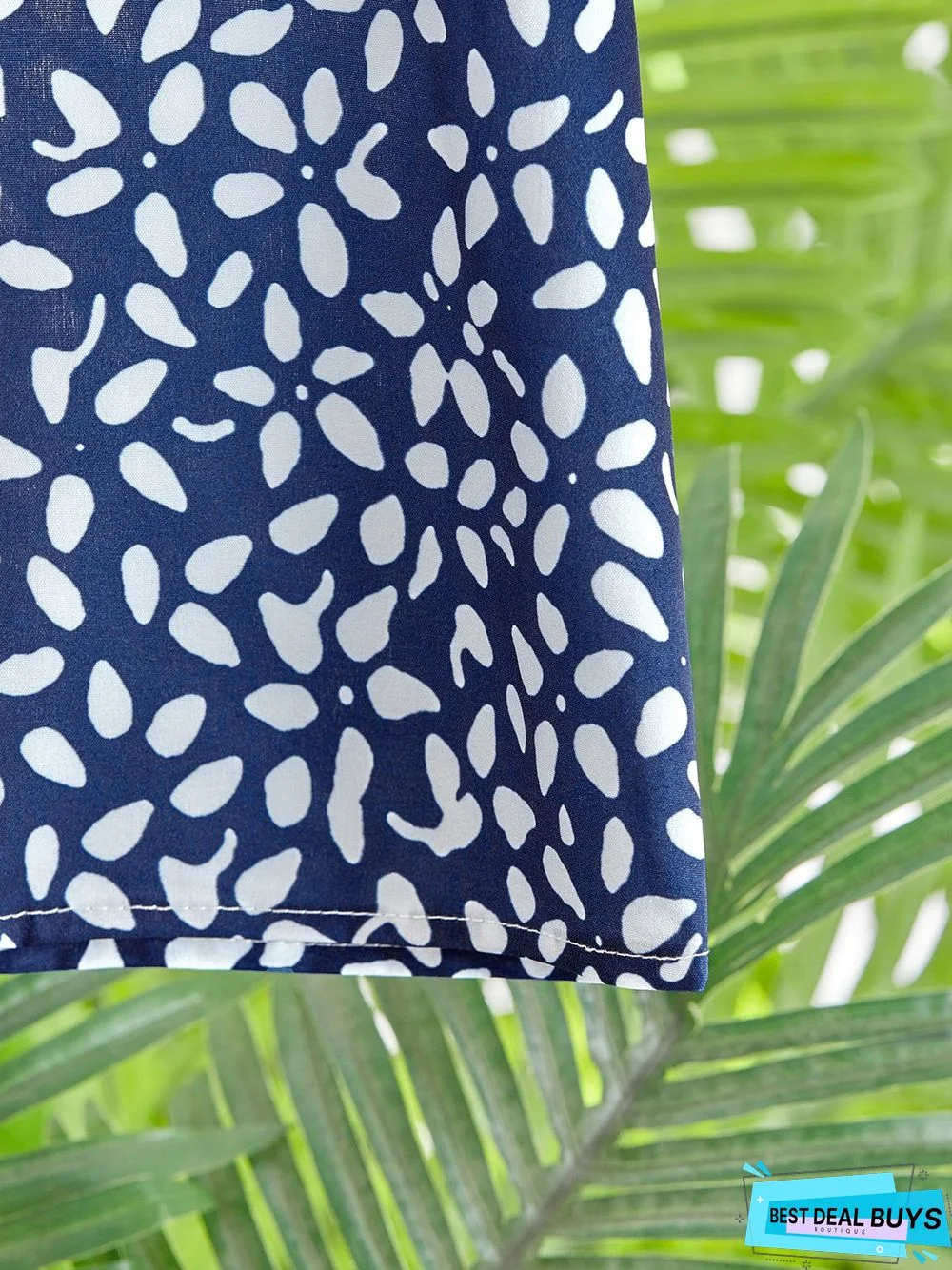 Women's Summer Casual Floral Three Quarter V Neck Printed Top