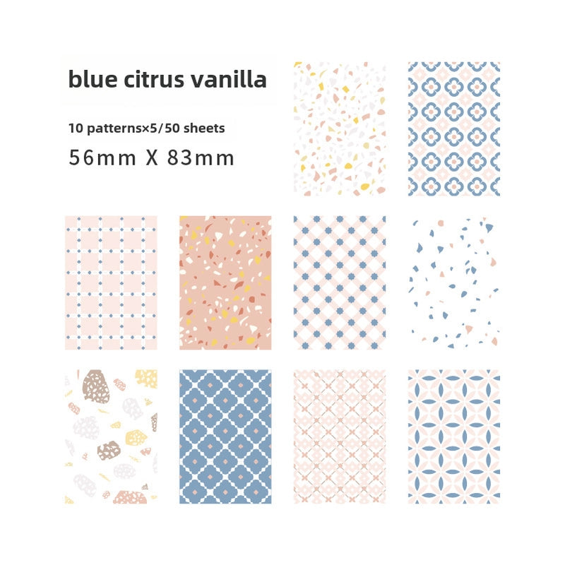 Yan Ji Material Paper Sweet Supply Series Korean Light Retro Hand Account Decoration Backing Paper 50 Into 10