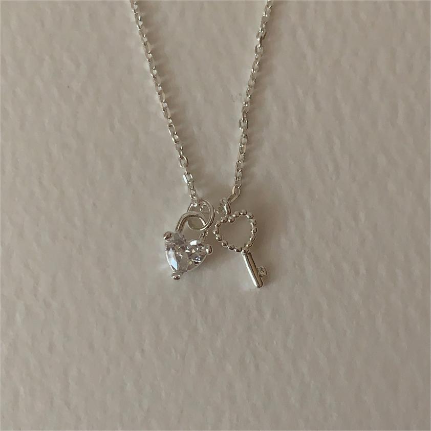 925 Sterling Silver Korean Rainbow Geometric Silver Electroplating Necklaces