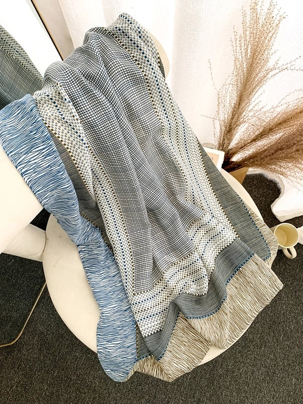 Women’s Casual Elegant Vacation Snowflake Cotton Polyester Printing Dyeing Scarf Shawl