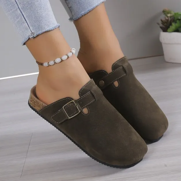 Breakj Breakj Slippers Female Couple Softwood Tug Wish Large Size Roman Shoes Casual Half-Dragging Lazy Shoes Trend