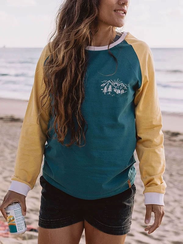 Recycled cotton casual comfortable outdoor ladies long sleeve