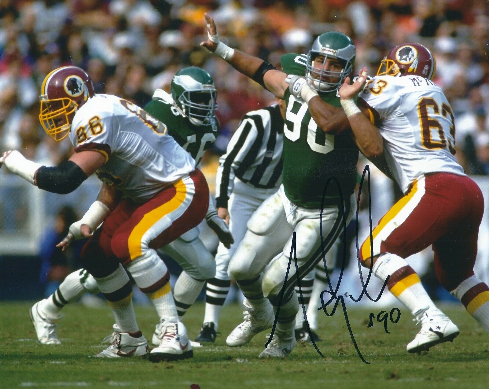 Signed 8x10 MIKE GOLIC Philadelphia Eagles Autographed Photo Poster painting - COA