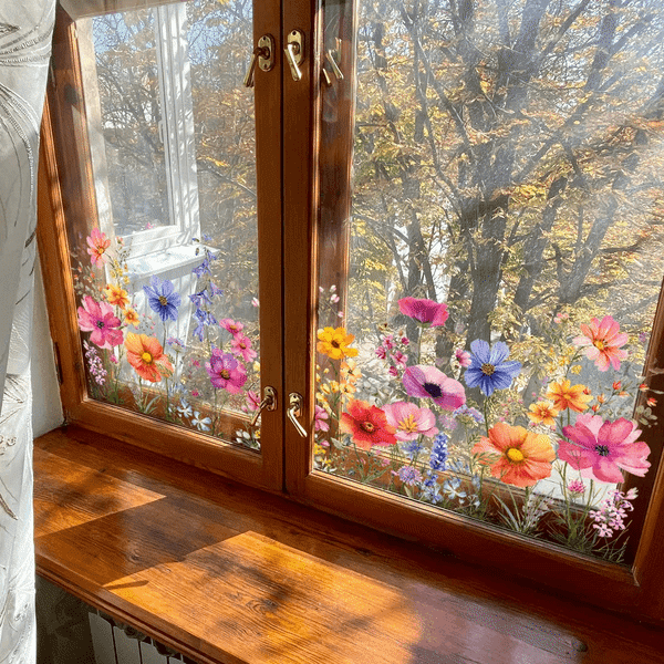 🌸2024 New Colorful Floral Bouquet Window Sticker