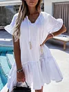 Solid Color Loose Casual Mini Dress
