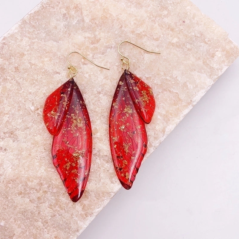 1 Pair Minimalist Wings Copper Epoxy Women’s Drop Earrings