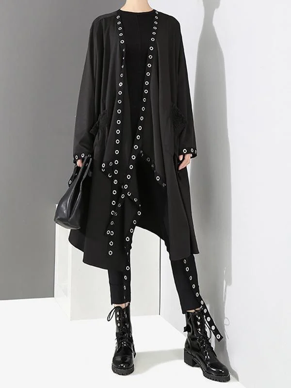 Casual Metal Split-joint Cropped Wind Coat