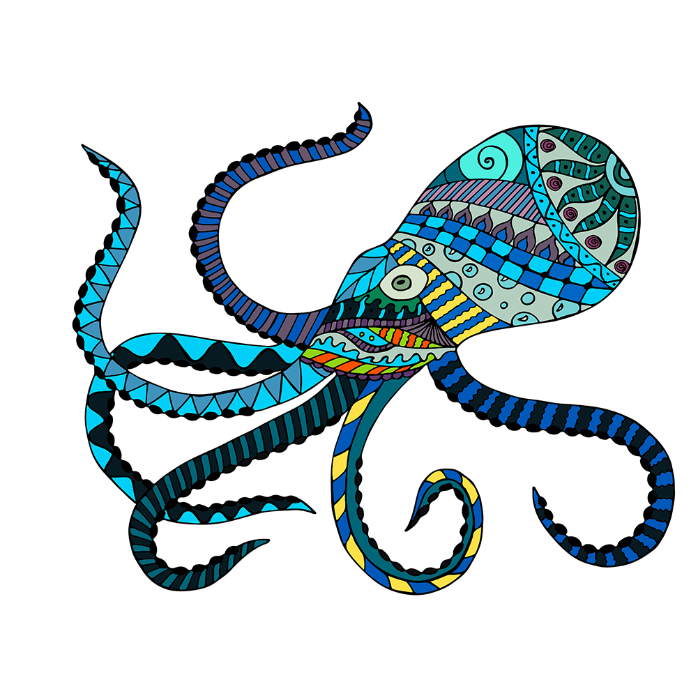 

30*30CM - Round Drill Diamond Painting - Octopus, 501 Original