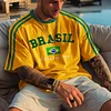 Unisex Retro Brazilian Football Oversized T-Shirt by Inlyline