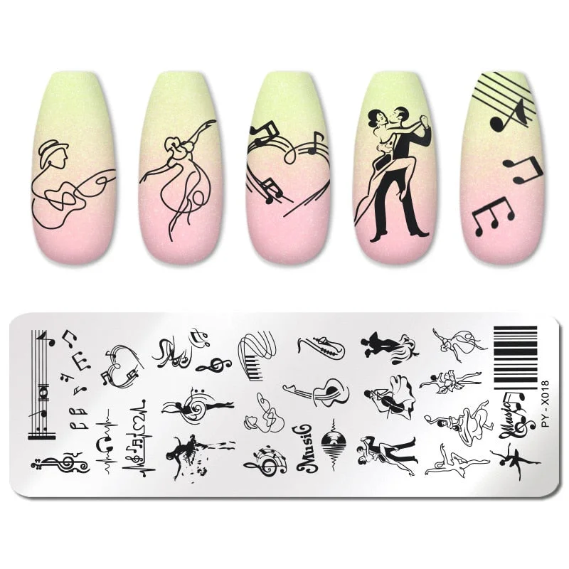 PICT YOU Nail Stamping Plates Wacky Characters Pattern Nail Art Plate Stencil Line Pictures Christmas Theme Image Plates Mold-Nail Inspo