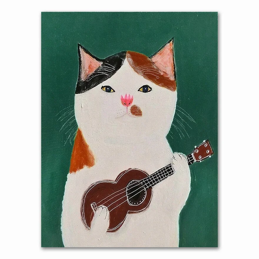 Cartoon Cat Posters And Prints Canvas Oil Painting Wall Art Pictures For Living Room Kid's Bedroom Nursery Cuadros Home Decor