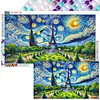 Tour Eiffel &agrave; la nuit &eacute;toil&eacute;e drill ronde peinture diamant-70 * 40cm (grande taille)