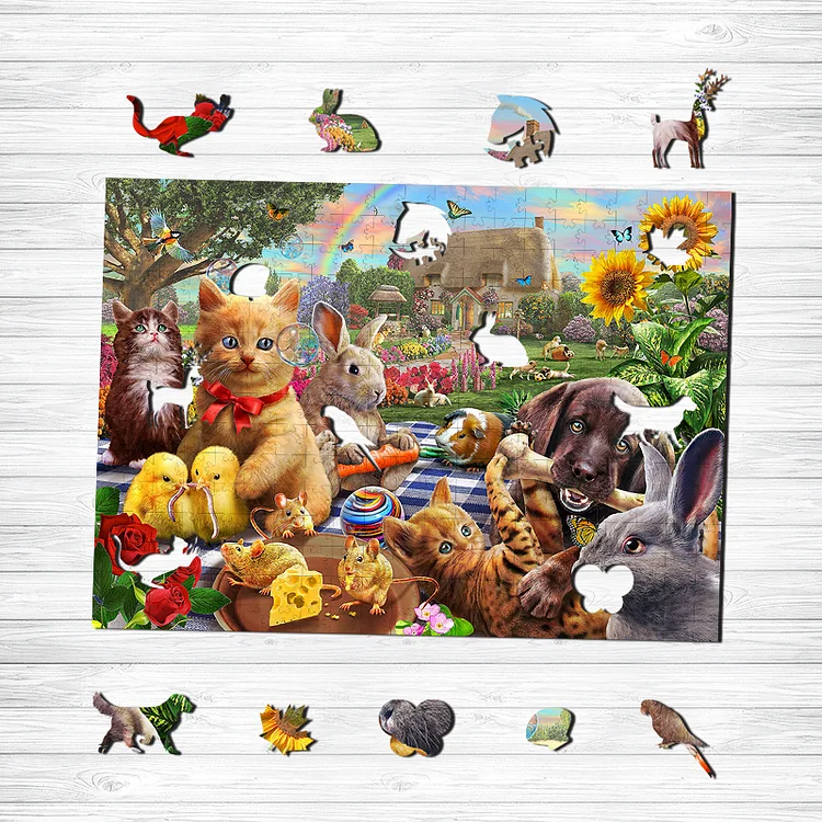 Ericpuzzle™ Ericpuzzle™Animal's Picnic Wooden Puzzle