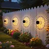 Solar Powered Deck Step Stair Lights Mandalas Theme Waterproof Fence Light Decorative Mandalas Lights for Garden Post Patio Backyard Yard Decor