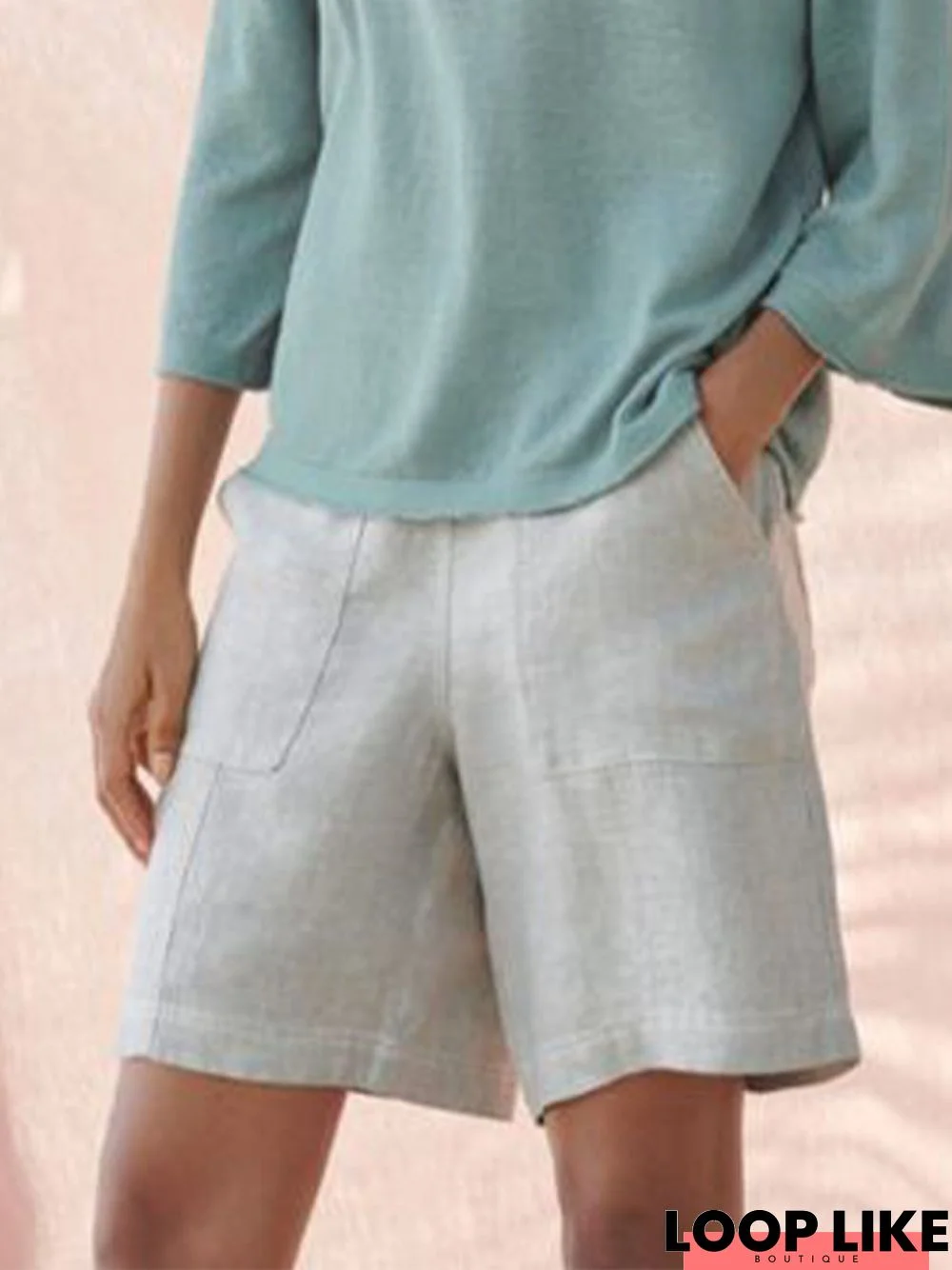 Shift Plain Cotton-Blend Shorts