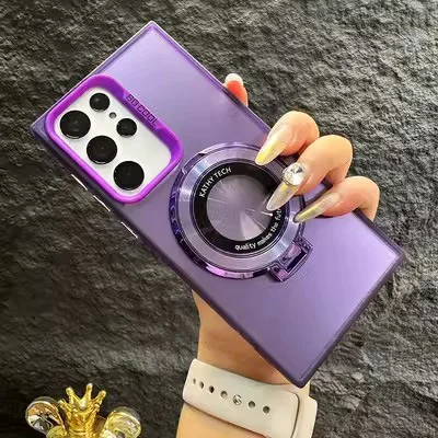 Matte shiny stand magnetic phone case