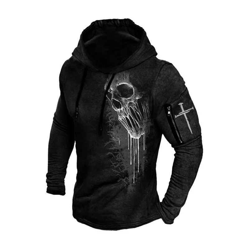 Halloween 3D Horror Mens Outdoor Crew Neck Hoodies