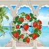 DIY Diamond Painting Art Strawberry Hanging Craft Home Decor Wreath With Lamp String Kit