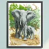 Elephants - 9CT Partial Beaded Cross Stitch Kit(42x56cm)
