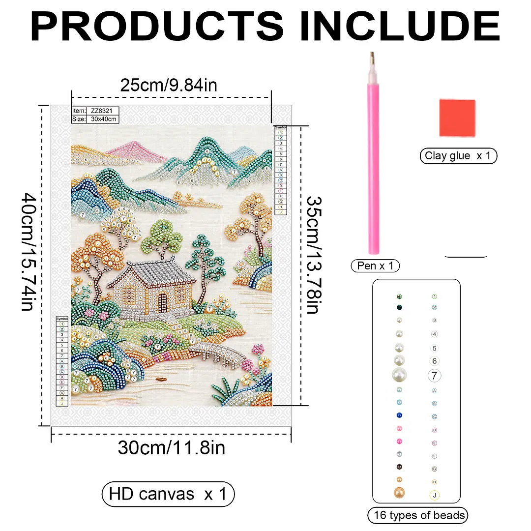 Diamond Painting - Partial Special Shaped Drill - Mountain Cottage(Canvas|30x40cm)