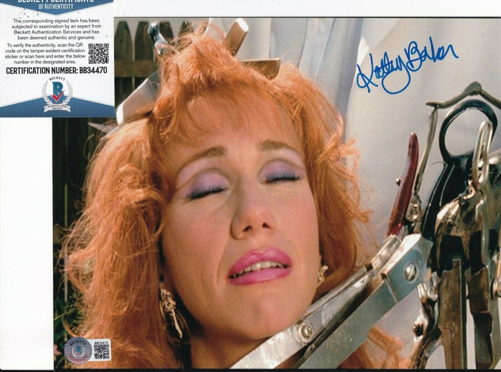 KATHY BAKER signed (EDWARD SCISSORHANDS) Movie 8X10 Photo Poster painting BECKETT BAS BB34470