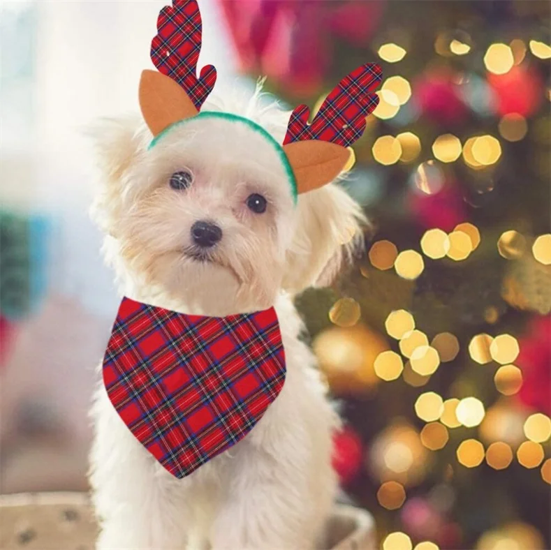 Christmas Elf Print Buffalo Plaid Family Matching Pajamas Sets (with Pet Dog Clothes)