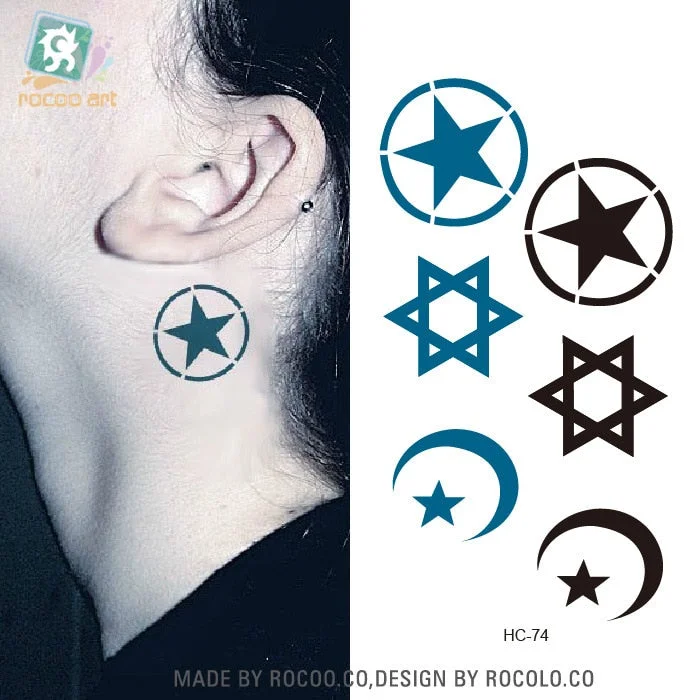 Waterproof Temporary Tattoo Sticker on body little birds stars love tatto ear face eye flash tatoo fake tattoos for girl women