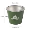 4Pcs 50ml Mini Camping Cup Stainless Steel Drink Mugs for Hiking Fishing (Green)