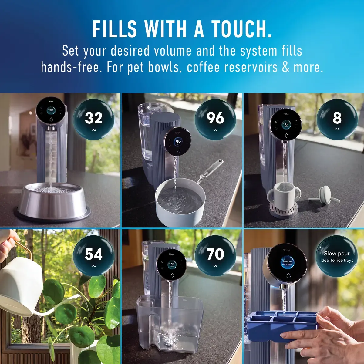 Glass of cold water representing the clean taste of Ninja HydraSense filtered water