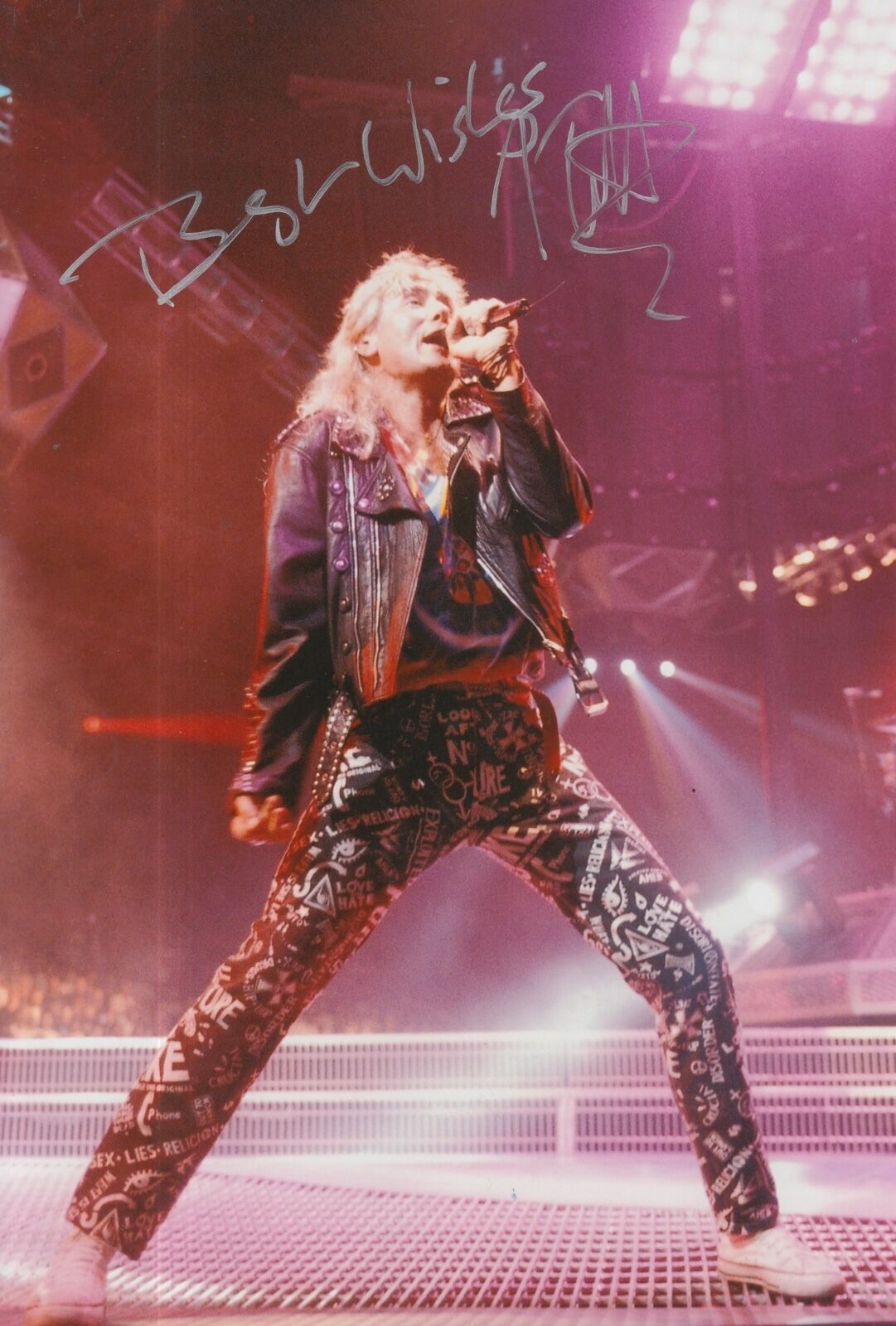 Joe Elliott Hand Signed 12x8 Photo Poster painting Def Leppard Very Rare.