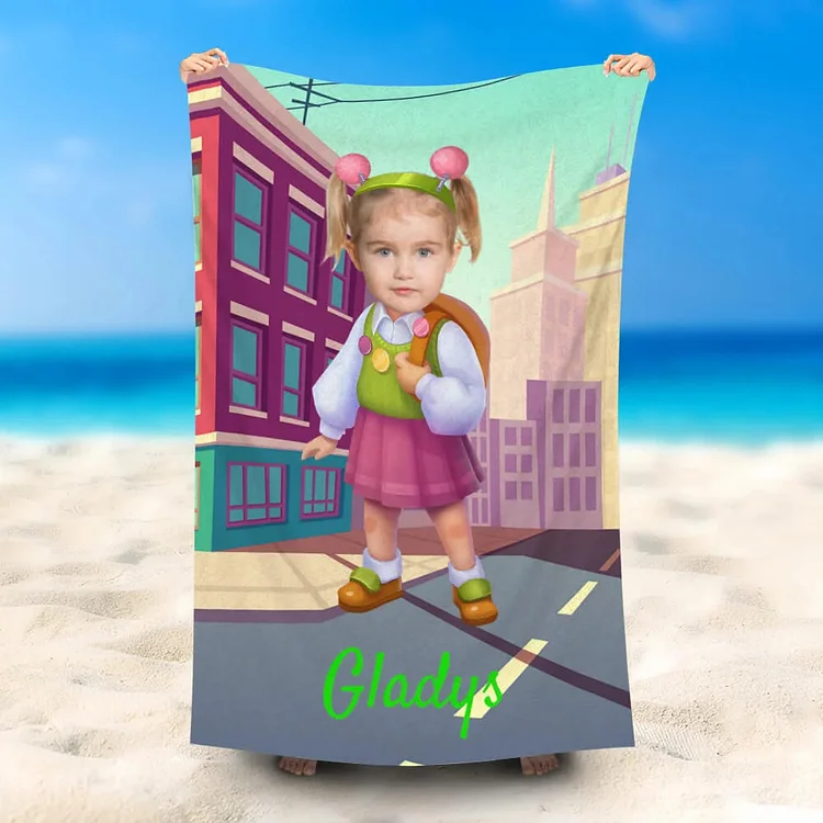 BlanketCute-Personalized Bath Towels With Your Name and Photo | 24
