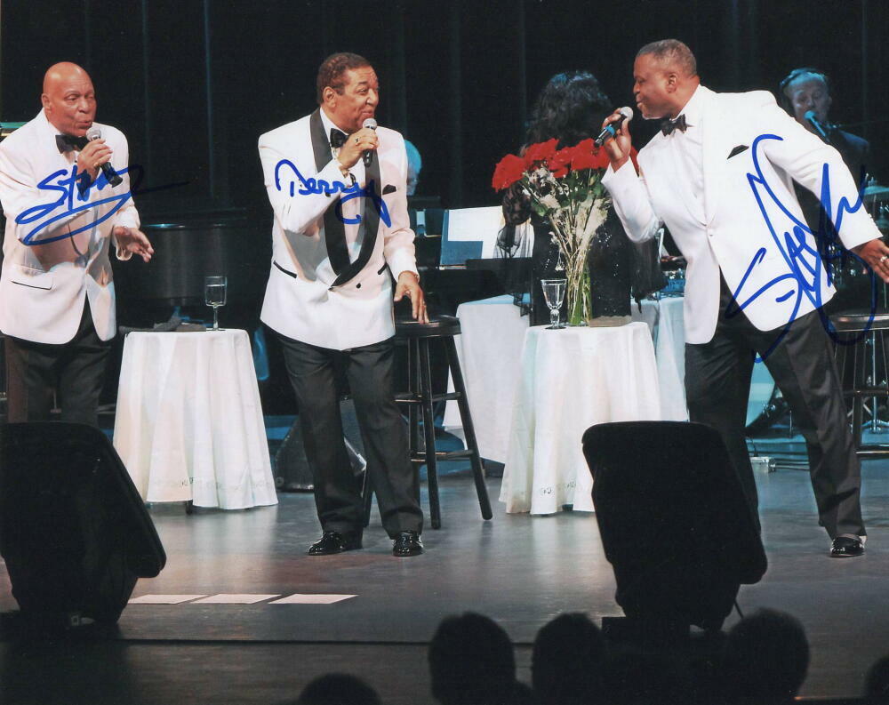 THE FLAMINGOS GROUP SIGNED AUTOGRAPH 8X10 Photo Poster painting - TERRY JOHNSON STAN PRINSTON +1