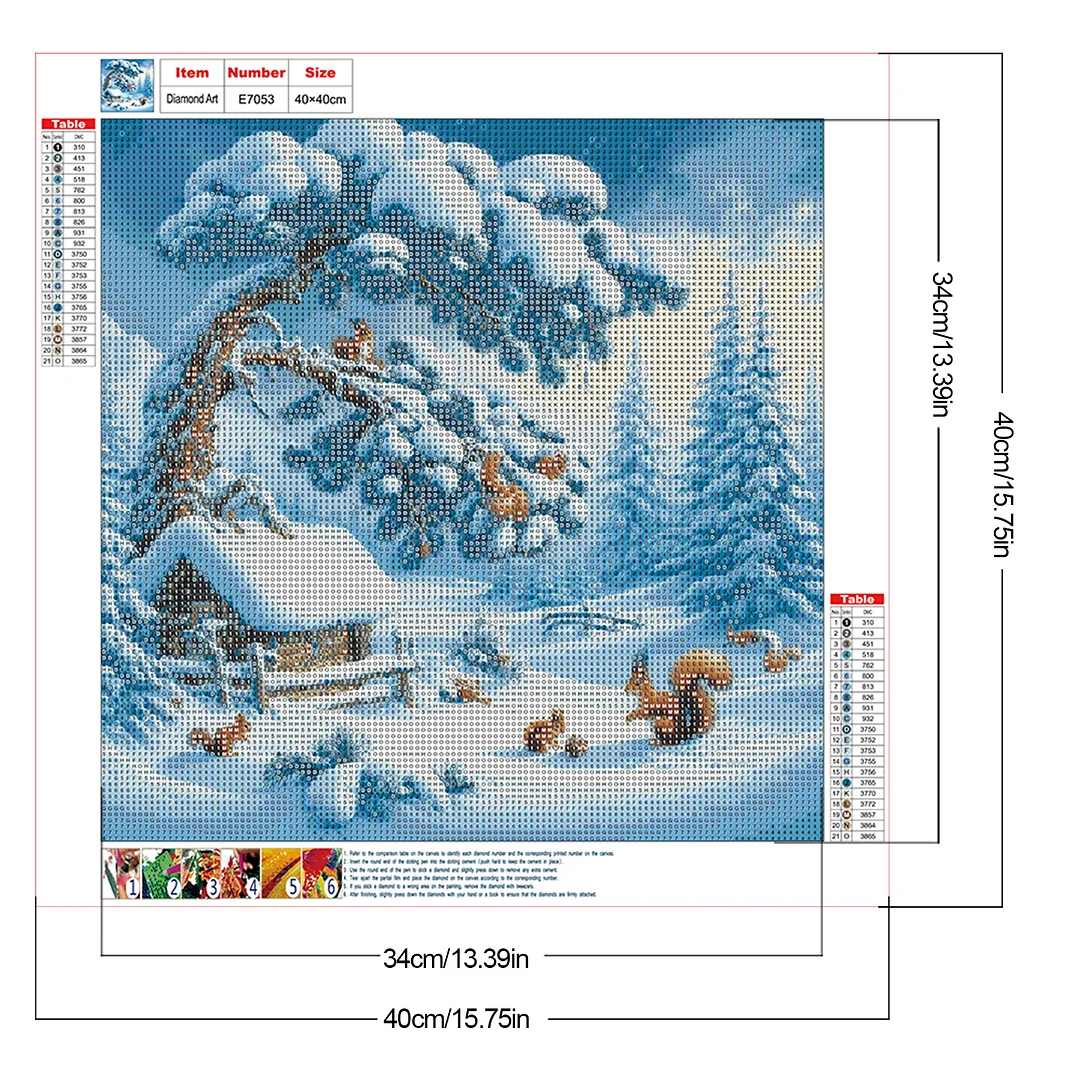 Diamond Painting - Full Round Drill - Snow Scene(Canvas|40*40cm)