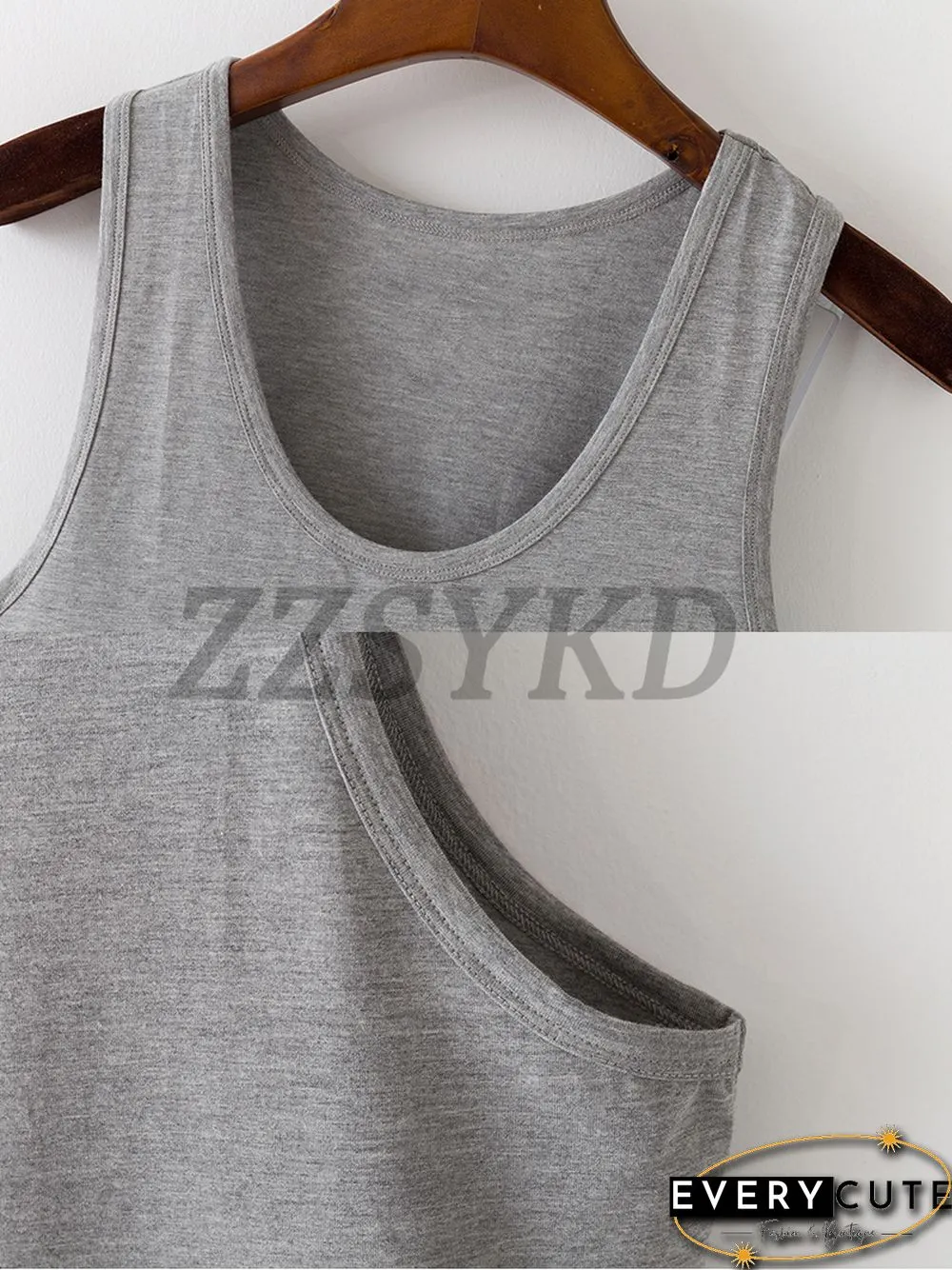 Summer Alphabet Print Camisole Sexy Tank Tops Vest Women Tee Shirt Sleeveless Gray Female