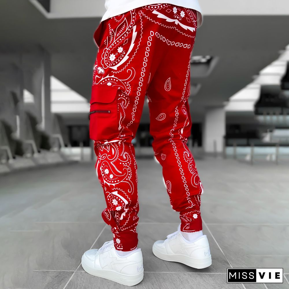 Blood Red Paisley Cargo Pants