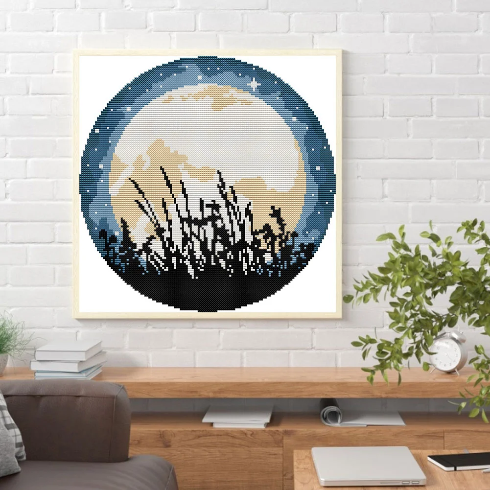 14CT Partial Printed Cross Stitch - Moon(31*31cm)