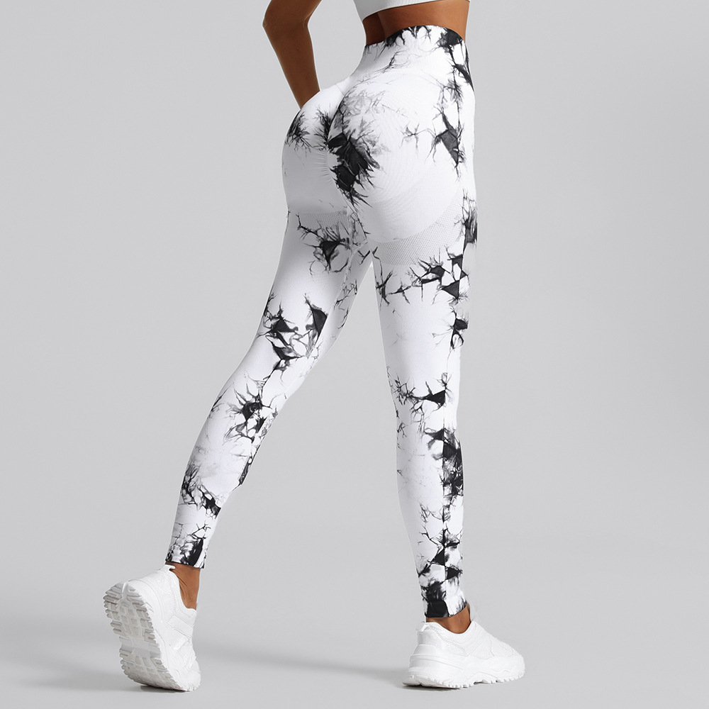 Mayfirstaudio New Seamless Tie Dye Yoga Pants Sports Leggings Women High Waist Push Up Tights Fitness Workout Side Pocket Pants Gym Clothing