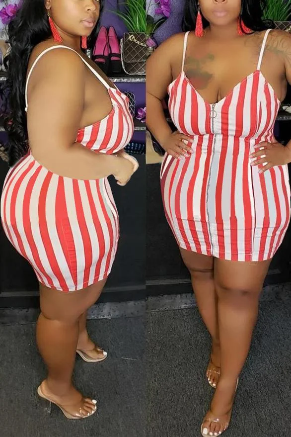 Sexy Large-Size Hip-Package Sling Dress