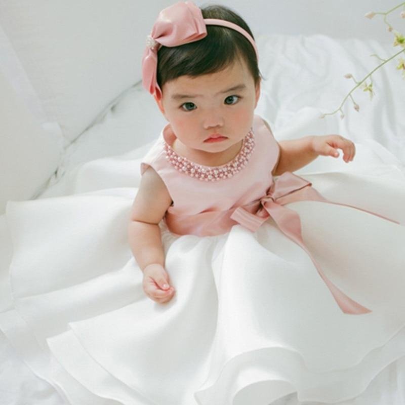 Newborn Baby Girl 1 Year Birthday Dress Pears Decoration Toddler Girl Christening Dress Infant Princess Party Dresses For Girls