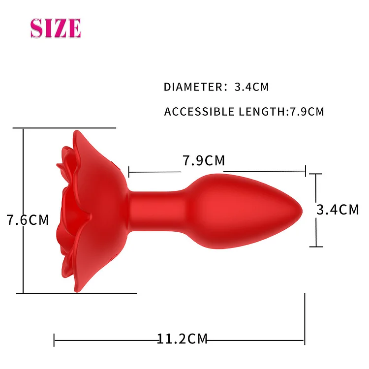 Luxury Rose Anal Plug – Multi-Frequency Vibrating Massager with Wireless Remote Control
