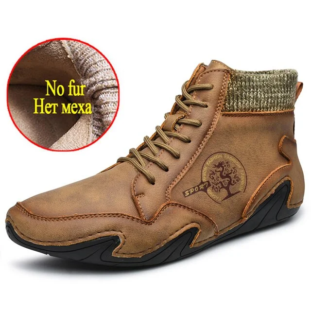 VIP Winter Men's Boots Warm Fur Men's Snow Boots Waterproof Mens Western Ankle Boots Suede Men Motorcycle Boots Cowboy Botas