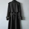 Lengthen Loose Trench Mens Large Size 2022 Autumn New Turn-Down Collar Over Knee Double Breasted Solid Long Outerwear Male