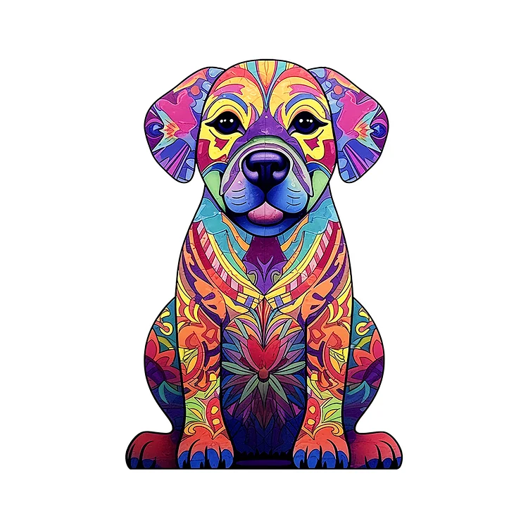 Painted Dog Wooden Jigsaw Puzzle