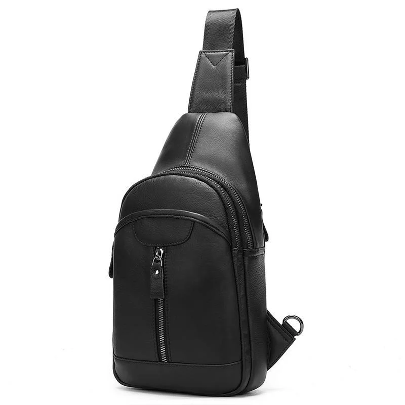 Retro Men's Leather Chest Bag Casual Sports Crossbody Bag
