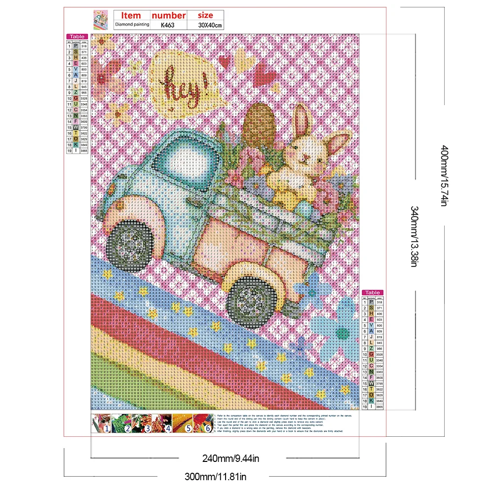 Full Round Diamond Painting 30*40cm - Toy Rabbit