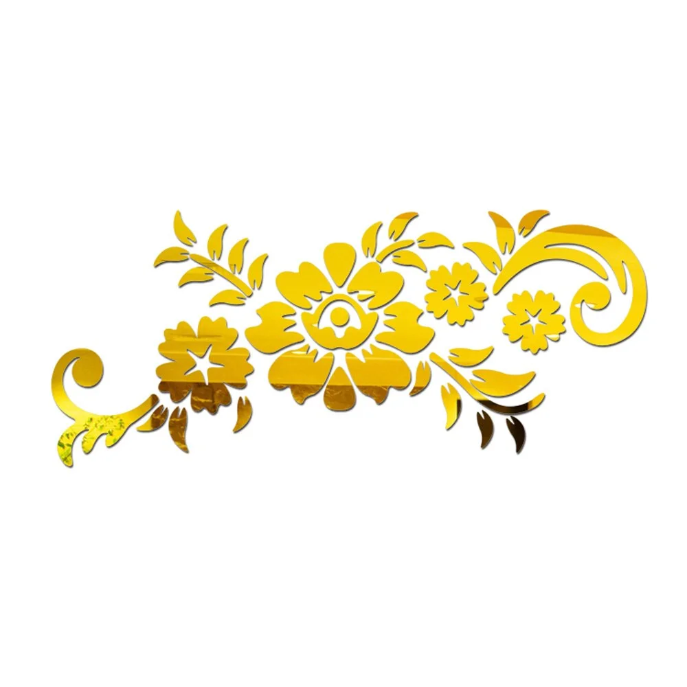 New Flowers Leaf Wall Sticker DIY Stickers Mirror Stickers Decal For Living Room Bedroom Bathroom Nordic Decor Vanity Small Mir