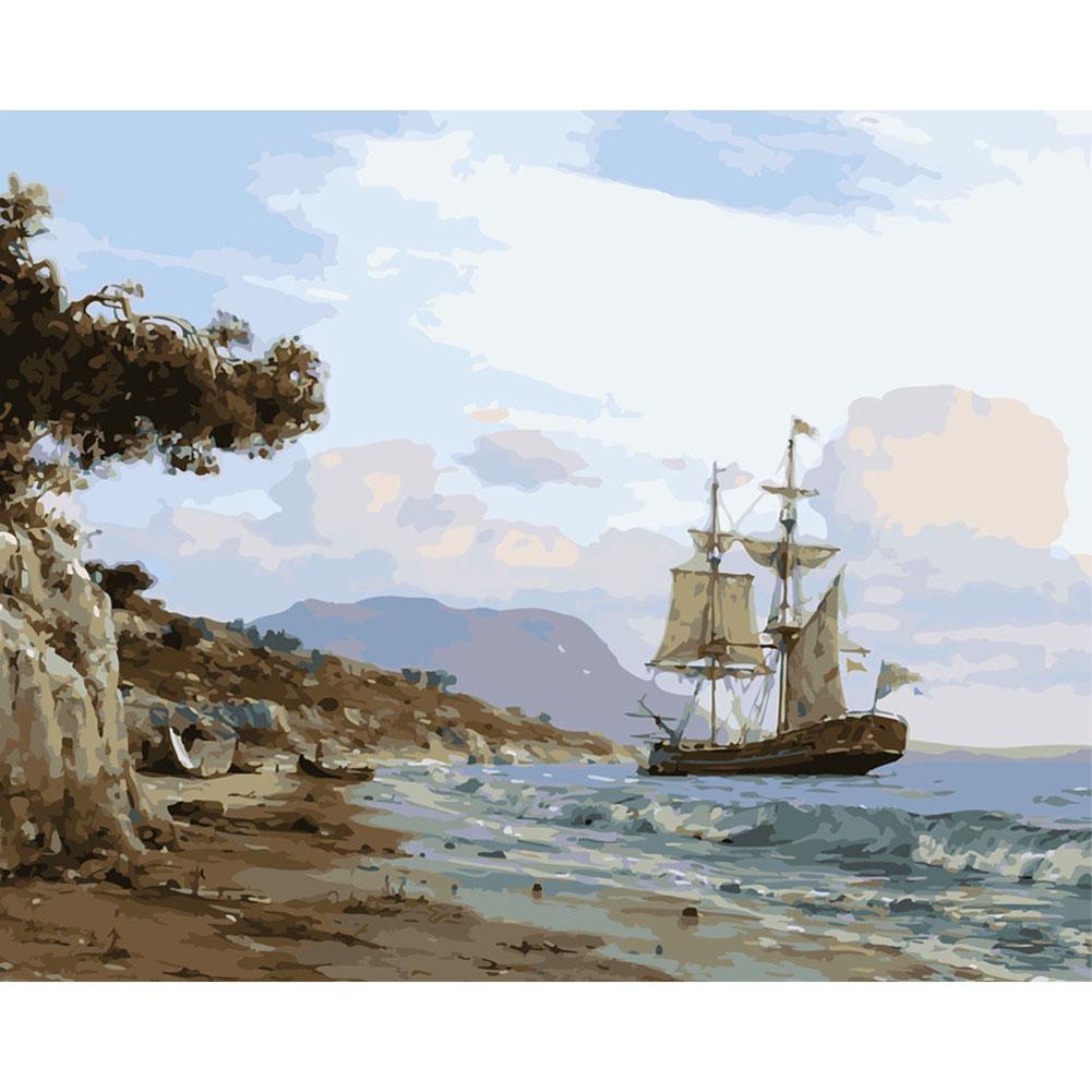 

40x50cm - Paint By Numbers Sea Ship, 501 Original
